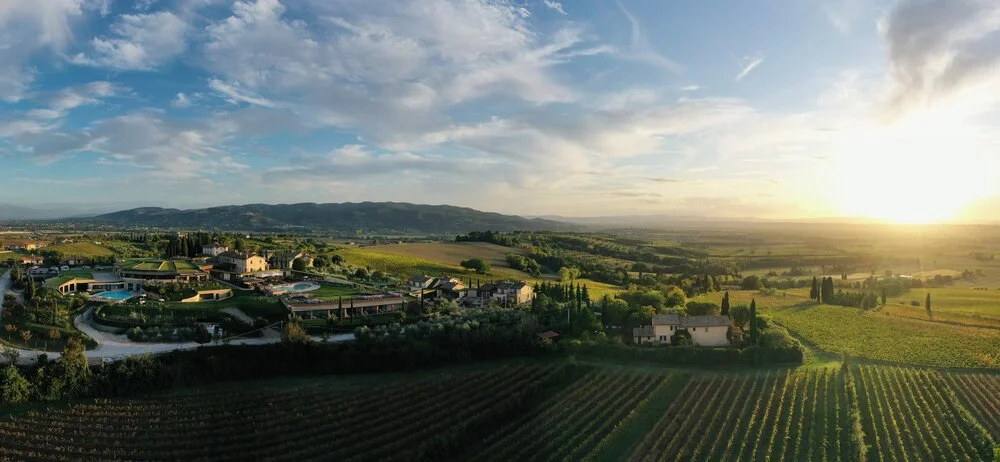Brufa Countryside Aerial with Borgobrufa Spa Resort