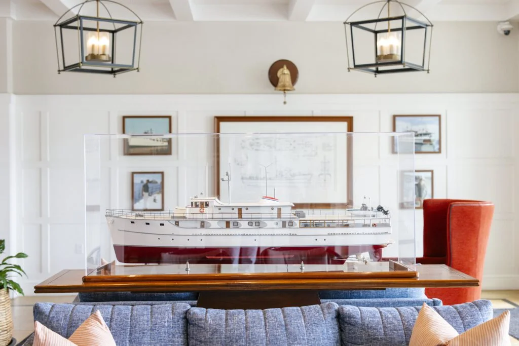 John Wayne's Yacht Replica Model in Lobby